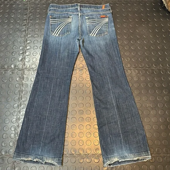 7 For All Mankind 30 x 29 Blue Flare & Wide Leg Jeans - Picture 3 of 12